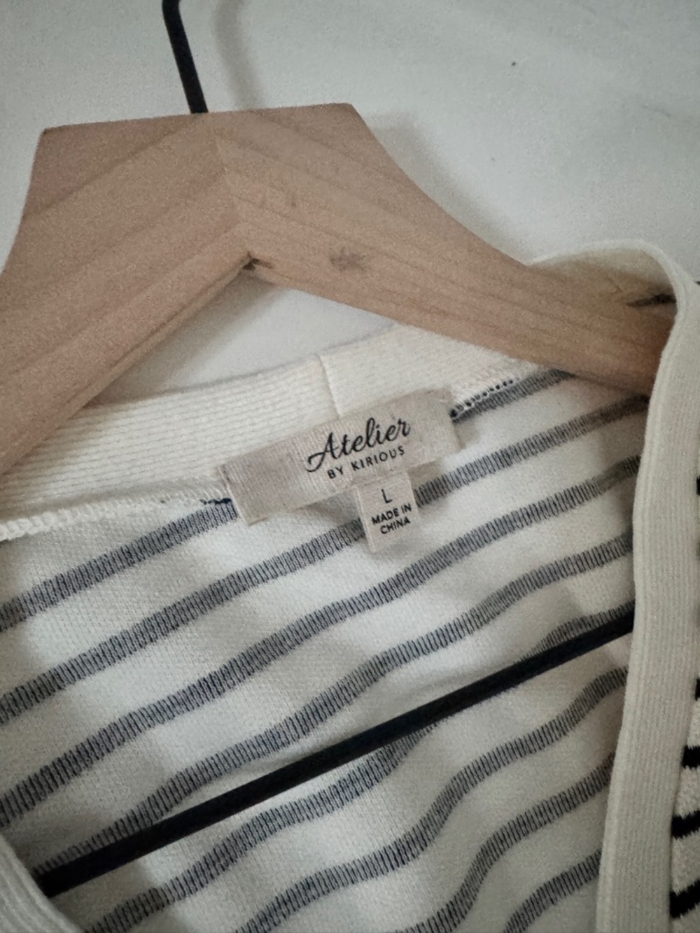 Striped Sleeveless Button-Front Cardigan Vest - Black & White - Picture 2 of 3